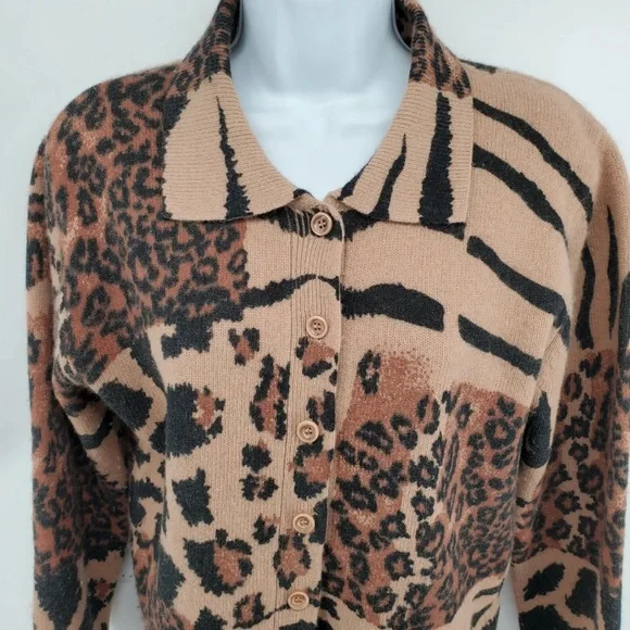 Spiegel Lambswool & Angora Rabbit Hair Leopard Seater | Size Large - Picture 3 of 8